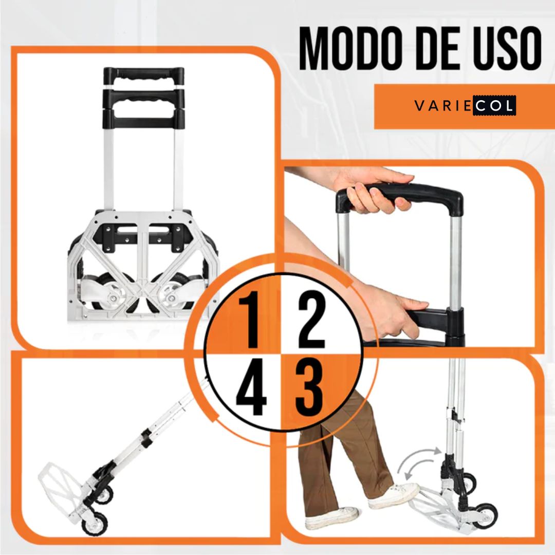 PRACTICO MONTA CARGA DE ALUMINIO PLEGLABLE CON CAPACIDAD DE HASTA 80KG