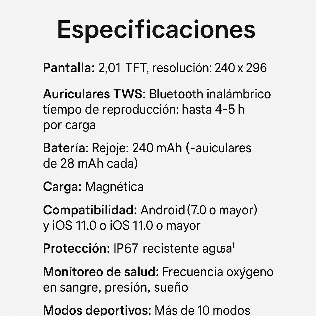 No cargues mas audifonos y reloj separados ahora llevalos juntos - RELOJ + AUDIFONOS