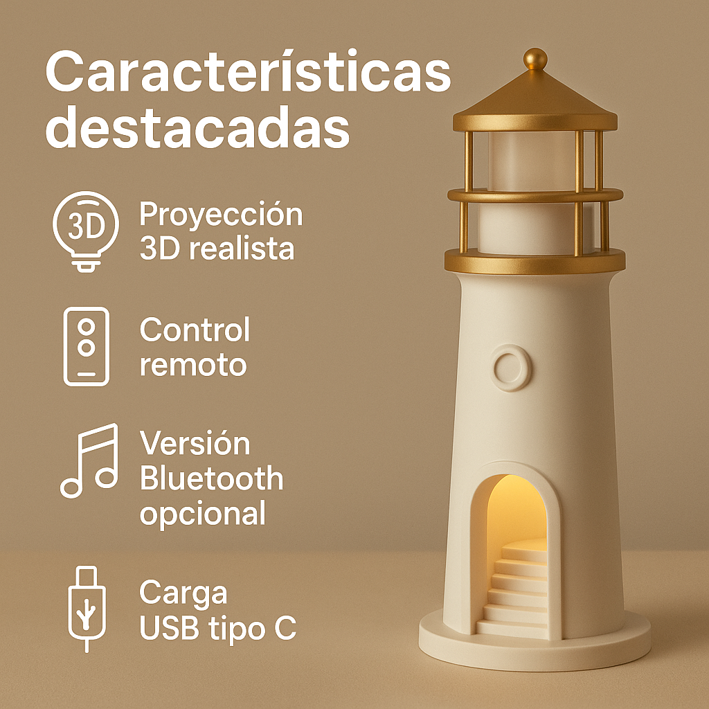 Lámpara Faro Proyector Lunar LED con Control Remoto