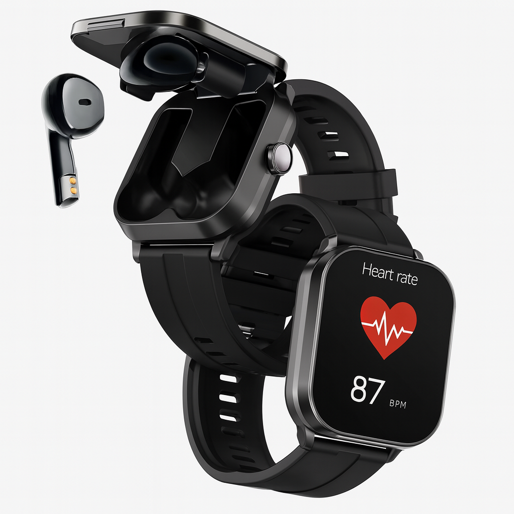 No cargues mas audifonos y reloj separados ahora llevalos juntos - RELOJ + AUDIFONOS