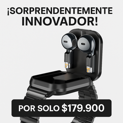 No cargues mas audifonos y reloj separados ahora llevalos juntos - RELOJ + AUDIFONOS
