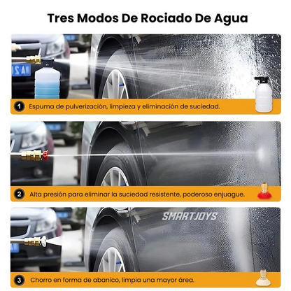 Hidrolavadora Portátil Inalámbrica 48V 2 Baterías – Boquilla 6 en 1 Incorporada