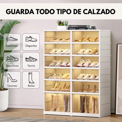 Practico Zapatero Plegable 6 Niveles en Acrílico