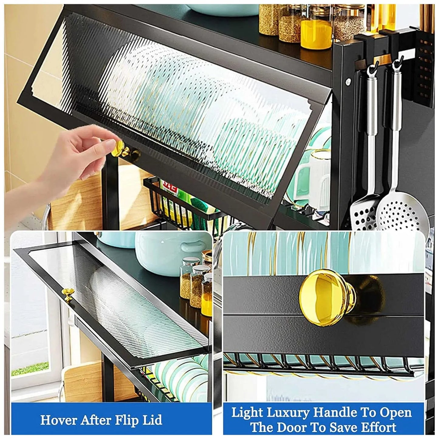 Organizador Escurridor de Platos Multifuncional - Estante de Cocina Todo en Uno