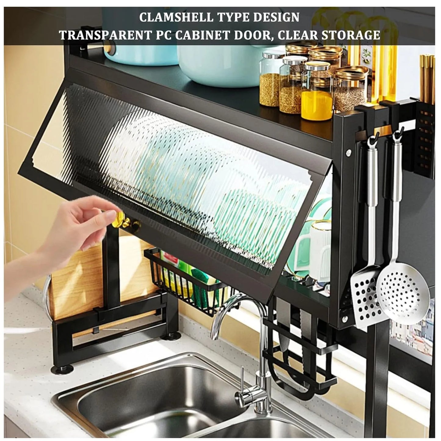 Organizador Escurridor de Platos Multifuncional - Estante de Cocina Todo en Uno