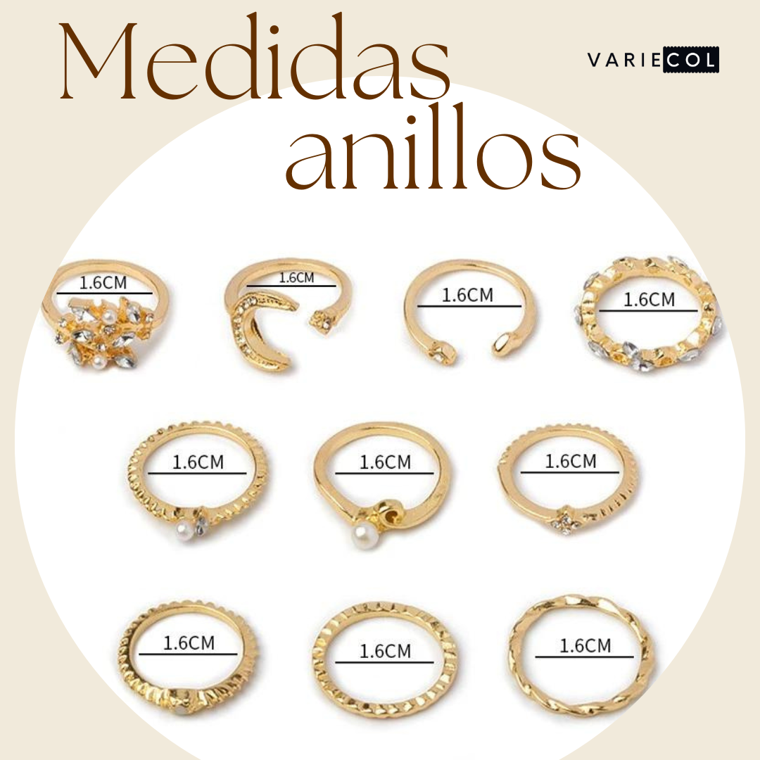 ¡Exclusivo SET de 10 anillos Diseño Constelacion!